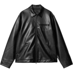 Carhartt WIP SS25 Ruudukujulise sildiga logo T&otilde;mblukuga kinnis Loose Fit Pikkade varrukatega jope Meeste jakid I034426-89-XX XS