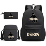 Doors Robloxi kolmeosaline komplekt, Koolikott, Tr&uuml;kitud seljakott, Suure mahutavusega &otilde;lakott-pinal Kolmeosaline komplekt three-piece set roosa