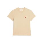 Amiparis Ss23 &Uuml;hev&auml;rviline Tikitud Logoga &Uuml;mmarguse Kaelusega L&uuml;hikeste Varrukatega T-s&auml;rk Unisex Topid Vanilje UTS001724-709 L white