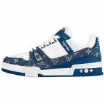 LOUIS VUITTON Treener Lehma Nahk Moodne Trend Madala s&auml;&auml;rega Rula Kingad Naiste Hele Sinine 1AC2AM 36.5 sinine