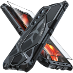 360 t&auml;ielik Doom Armor metall&uuml;mbris Samsung Galaxy s26 S25 S24 S23 S22 Ultra A52 jaoks Alumiiniumist p&otilde;rkeraam H&uuml;briid Tugev P&otilde;rutuskindel Kate Galaxy S22 Ultra 5G must