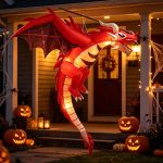 Halloweeni T&auml;ispuhutav Draakon Lendus&otilde;iduks Peole V&auml;litingimustes P&uuml;haks red