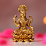 V&auml;ike messingist Lakshmi kuju - 4 cm Lakshmi kujuke kodu pooja kaunistuseks ja auto armatuurlauale (LAXMI) brown
