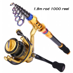 Sougayilangi spinningup&uuml;&uuml;gi kombineeritud 1,8&ndash;3,6 M teleskoop-s&uuml;sinikvarras ja 13+1BB spinningurulli komplektid 1.8m rod 1000 reel