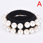 Rhinestone Crystal Pearl juuksepael, elastne hobusesaba hoidja naine A
