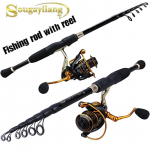 &Otilde;ngeritva ja -rulli kombod, teleskoop&otilde;ngeritv 13+1BB spinningurull merevees magevee kalap&uuml;&uuml;k 1.8M Rod&Reel 1000