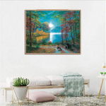 Teemantmaal ristpistes must karu metsas T&auml;is&uuml;mmargune teemanttikandid Teemantmosaiik 20X30CM