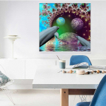 Teemantmaaling &Uuml;mmargune planeet Teemanttikandid Maalilised kivikivid Pildid Teemantkunst 30x30CM