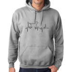 Tr&uuml;kitud graafiline meeste T-s&auml;rk Koerarmastaja Heartbeat Hoodie vabaaja kapuutsiga dressipluus XS must