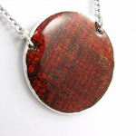 NOA [G5911] - Collier Cr&eacute;ateur 'Nora' rouge argent&eacute; punane