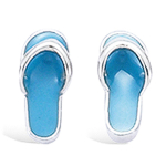 Les Tr&eacute;sors De Lily [G7644] - Boucles Argent 'Tongs' bleu argent&eacute; (rhodi&eacute;) - 4x10 mm t&uuml;rkiissinine