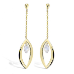 Les Tr&eacute;sors De Lily [L7044] - kullatud k&otilde;rvar&otilde;ngad  Sissi  valgest kullast - 60x11 mm kuld