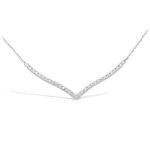 Les Tr&eacute;sors De Lily [N7124] - Collier Argent 'Sissi' blanc argent&eacute; (rhodi&eacute;) - 40x3 mm h&otilde;be