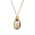 Les Tr&eacute;sors De Lily [Q8609] - Collier cr&eacute;ateur acier 'Cowrie' rose dor&eacute; - 16x10 mm beež