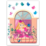 Les Tr&eacute;sors De Lily [Q3281] - Trompe l'oeil kleebis  Princess  roosa - 50x70 cm Heleroosa