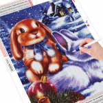 Teemantmaal t&auml;isruudu j&auml;nes uus saabumine teemanttikandid talvemosaiik loomade k&auml;sit&ouml;&ouml; komplekt j&otilde;ulukaunistus Full Round (20X30CM)