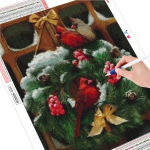 Full Drill Square Teemantmaaling J&otilde;ululindude p&auml;rg Teemanttikandid Talvine mosaiik M&uuml;&uuml;k Loomade uusaasta kingitus Full Round (20X30CM)