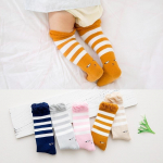 Kevad-s&uuml;gis T&uuml;drukute Sokid Pikad P&otilde;lvikud K&otilde;rged Sokid Printsess Lapsed Sokid T&uuml;druk Armas Beebi Sokid Lapsed Triibuline Meias 0-3Y M hall v&auml;rv