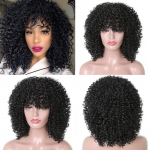 LISI HAIR L&uuml;hikesed juuksed Must lokkis parukas tukkidega Mustad naised Aafrika s&uuml;nteetiline must liimita Cosplay parukas k&otilde;rge temperatuuriga