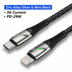 QOOVI PD 29W USB-t&uuml;&uuml;pi C-kaabli laadija iPhone 14 13 Mini 12 11 Pro Max Xs X Xr 8 7 iPad Air MacBooki kiirlaadimise andmejuhtme jaoks 0.3m(1ft) must