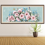 5D DIY Teemantmaaling Lille maastik t&auml;isring puur Tikand Stseen Mosaiik Rhinestone'i kodukaunistuse pilt Full Round 20x50CM