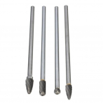 Elektrit&ouml;&ouml;riist - 4 tk Rotary Burr, 1/4 tolli, 6 mm vars, 150 mm pikk karbiidist l&otilde;ikur CNC graveerimisotsik