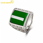 SACE GEMS Luksuslik vasesulamist ahhaat kihlas&otilde;rmus meeste ehe kingitus open