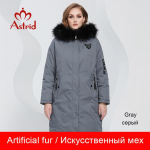 Astrid 2022 naiste talvejope suures suuruses paksud sulemantlid kapuutsiga naturaalsest karusnahast naiste pargid moodsad &uuml;ler&otilde;ivad tepitud AT-10073-3 5XL hall
