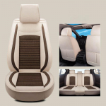 Viieistmeline t&auml;ielikult &uuml;mbritsetud autoistmepadi Four Seasons universaalne linasest riidest istmekate Spetsiaalne istmepadja istmekate kerge kohvi v&auml;rv