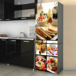 Geomeetrilise mustriga seinak&uuml;lmiku kleebised s&ouml;&ouml;gitoa jaoks kodukaunistamiseks tellised tassikapp Toit Vin&uuml;&uuml;l Art Seinakleebised K&uuml;lmik 60x180cm(1 pcs)