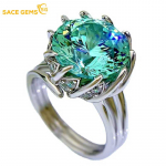 SACE GEMS Lootose liller&otilde;ngad naistele, 925 sterlingh&otilde;be, 12 mm, roheline, k&otilde;rge s&uuml;sinikusisaldusega teemant, j&auml;&auml;lill 5 roheline