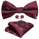 Meeste multikas kikilips dinosauruse lumehelbe j&otilde;ulumustriga Cravat Hanky ​​mansetin&ouml;&ouml;bid komplekt peolipsud LH-0834
