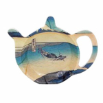 Les Tr&eacute;sors De Lily [R4254] - 'Hokusai' sinine beež melamiinist kotikesehoidja - 12x10 cm sinine