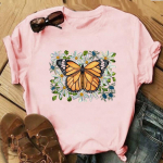 Trend Style Butterfly Tee Top moodne T-s&auml;rk 90ndate Armas riietus vabaaja l&uuml;hikeste varrukatega naiste prinditud naiste graafiline T-s&auml;rk S