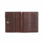 Ehtsast nahast meeste maagiline rahakoti kaardihoidja &otilde;huke kahepoolne mini rahaklamber RFID mehe rahakott Style 1 kohv