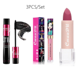 Must ripsmetu&scaron;&scaron; + Diamond Glitter huulel&auml;ige huulepulk + huulepulk huulel&auml;ige matt niisutav veekindel huulepulk 3pcs/Set