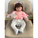 BZDOLL 24-tolline Reborn Baby elutruu nukk riidest korpusega, pehme silikooniga 60 cm, t&uuml;drukule, vin&uuml;&uuml;list printsess Bebe, s&uuml;nnip&auml;evakingitus Boneca