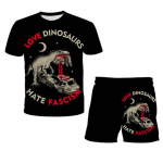 Laste dinosauruste r&otilde;ivakomplektid Beebipoiss Jurassic Park 3 Riided T&uuml;drukud L&uuml;hikeste varrukatega T-s&auml;rk+P&uuml;ksid 2tk &Uuml;likonnad Poistele Riided 1-14T 150