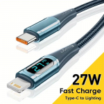 Essageri 27 W USB-t&uuml;&uuml;pi C-kaabel Vastupidav kvaliteetne andmekaabel iPhone'ile 11/12/13/14 Pro Max 1M