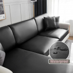 Pu veekindel nahast diivani istmekate elutoa jaoks, veniv kate, m&ouml;&ouml;bli kaitse 15 &uuml;hev&auml;rvilist diivani diivanikatet Normal Size (L)-1pc must