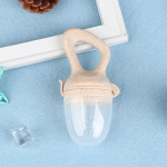 Silikoonist imiku puuviljas&ouml;&ouml;tja kaanega beebi nibu v&auml;rske toidu luti nibbler beež