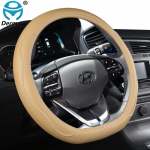 DERMAY Steering Wheel Cover D Shape for Hyundai ioniq 2016 2017 2018 2019 2020 2021 2022 PU Leather Car Styling Auto pruun