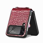 S&otilde;rmej&auml;ljevastane krokodillinahast p&otilde;hi&uuml;mbris Samsung Galaxy Z Flip 4 Flip4 5g 5g kukkumiskaitse &uuml;mbrispaelaga for Samsung Z Flip 4 must
