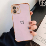 Galvaniseeritud telefoni&uuml;mbrise kaitseraua Iphone 11 12 13 Pro Max Mini Xr X Xs 7 8 Plus Se Love Heart Soft TPU p&otilde;rutuskindel tagakaas For iPhone SE(2020) roheline