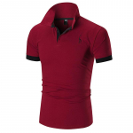 Meeste S Stand Collar Cotton T s&auml;rk Camisa Polo s&auml;rgid M