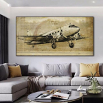Retroplakat Vanaaegne Lennuk L&otilde;uendimaal Lennuki Prindid Seinakunst Pildid Elutuppa Cuadros Moodne Kodukaunistus 60x120cm Unframed