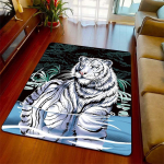 3D-printimine loomadžungel valge tiigrikunst vaip libisemiskindel p&otilde;rand kohev p&otilde;rand magamistoa vaiba jaoks Naljakas peres&otilde;ber kingitus kodukaunistus 40cm by 60cm