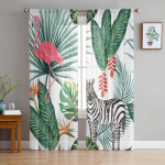 Flamingo troopilise taime lilleline t&uuml;ll l&auml;bipaistvate kardinatega elutuppa magamistuppa k&ouml;&ouml;gi akende t&ouml;&ouml;tlemiseks &scaron;ifoonist kardinakardinad 1 PCS W100XH250cm