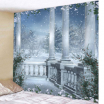 Christmas Xams Tapestry Snow Room Vooditekk Seinale riputatav Rannakatte tekk L
