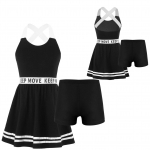Lapsed T&uuml;drukud Sport Tennis Sport Kleit 2 tk Tantsukost&uuml;&uuml;m Treeningriided 5-6 Years fluorestseeruv roheline v&auml;rv